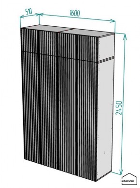 Шкаф с антресолью Linnea MHR-4POA-1 2450х1600х510 (Белый-М 11.1.2) в Талице - talica.ok-mebel.com | фото 2