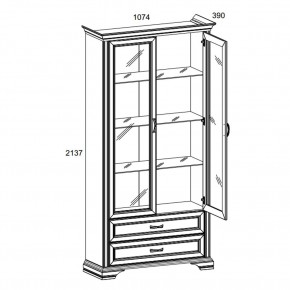 Шкаф с витриной 2V2S, MONAKO, цвет Сосна винтаж/дуб анкона в Талице - talica.ok-mebel.com | фото 2