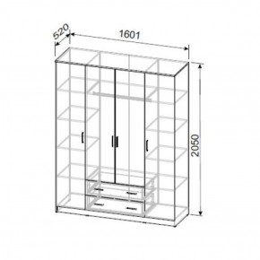 Шкаф ШК 1 (Ясень Анкор светлый) в Талице - talica.ok-mebel.com | фото 2