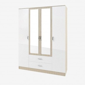 СОФИ СШК1600.1Шкаф 4-х ств с2мя зерк, 2 ящиками в Талице - talica.ok-mebel.com | фото