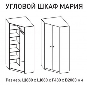 Шкаф угловой Мария 880*880 (ЛДСП 1 кат.) в Талице - talica.ok-mebel.com | фото 2