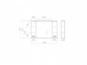 Шкаф-зеркало Cube 100 Эл. Домино (DC5013HZ) в Талице - talica.ok-mebel.com | фото 2