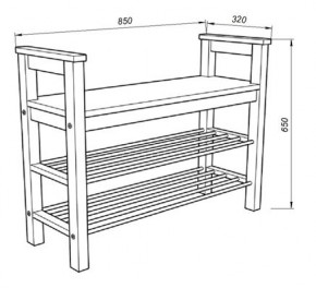 Скамья 85 Кантри для обуви, массив сосны, цвет белый в Талице - talica.ok-mebel.com | фото 3