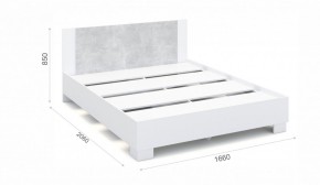 Спальня Аврора Кровать 160 со встроенным основанием под матрас Белый/Ателье светлый в Талице - talica.ok-mebel.com | фото
