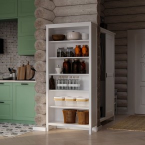 Стеллаж 00 Кантри, массив сосны, цвет белый в Талице - talica.ok-mebel.com | фото 4
