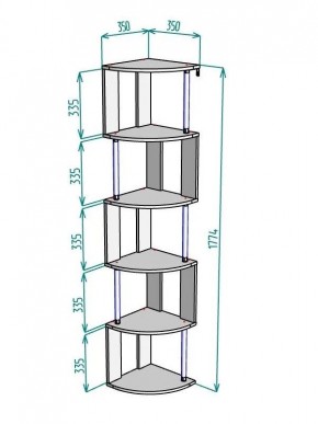 Стеллаж Maria S113-MA (Леда) в Талице - talica.ok-mebel.com | фото 2