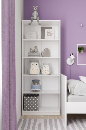 Стеллаж СИРИУС широкий, с пятью полками, цвет белый в Талице - talica.ok-mebel.com | фото
