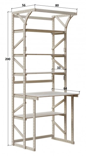 Стеллаж+стол со стойкой Конструктор Арт.СRСт2-1 в Талице - talica.ok-mebel.com | фото 2