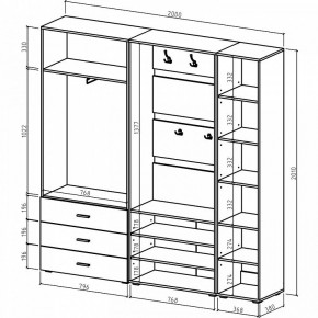 Стенка для прихожей Мартин-3 в Талице - talica.ok-mebel.com | фото 3