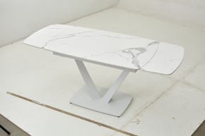 Стол ALATRI 120 GLOSS STATUARIO WHITE SOLID CERAMIC / WHITE, ®DISAUR в Талице - talica.ok-mebel.com | фото 2