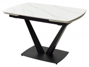 Стол ALATRI 120 MATT WHITE MARBLE SOLID CERAMIC / BLACK, ®DISAUR в Талице - talica.ok-mebel.com | фото 2