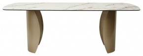Стол BRONTE 220 KL-188 Контрастный мрамор матовый, итальянская керамика/ Шампань, ®DISAUR в Талице - talica.ok-mebel.com | фото 2