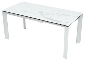 Стол CORNER 120 HIGH GLOSS STATUARIO керамика, стекло/ белый каркас, ®DISAUR в Талице - talica.ok-mebel.com | фото 6