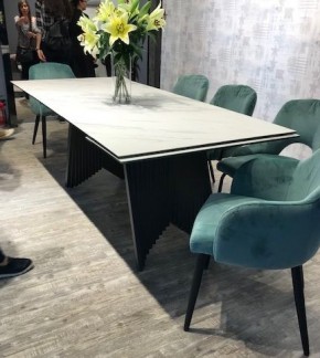 Стол IVAR 180 MARBLES KL-99 Белый мрамор, итальянская керамика/серый, ®DISAUR в Талице - talica.ok-mebel.com | фото 6