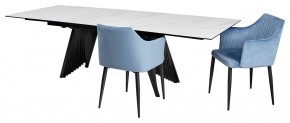Стол IVAR 180 MARBLES KL-99 Белый мрамор, итальянская керамика/серый, ®DISAUR в Талице - talica.ok-mebel.com | фото 7