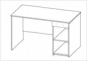 Стол КАСТОР письменный с одной тумбой и одним ящиком, цвет белый в Талице - talica.ok-mebel.com | фото 2