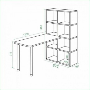 Стол компьютерный Bartolo в Талице - talica.ok-mebel.com | фото 2