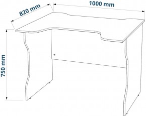 Стол компьютерный ВАРДИГ K2 100x82, белый/красный в Талице - talica.ok-mebel.com | фото 3