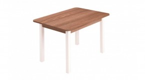 Стол ЛДСП (опоры белые) ясень шимо темный в Талице - talica.ok-mebel.com | фото