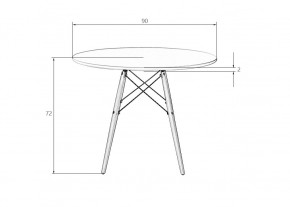 Стол обеденный DOBRIN CHELSEA`90, ножки светлый бук, цвет белый в Талице - talica.ok-mebel.com | фото 3