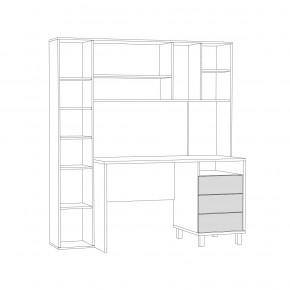 Стол рабочий 12.95 N Комфорт (Дуб сонома, Темно - серый U2601) в Талице - talica.ok-mebel.com | фото 3