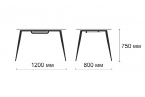 Стол раздвижной Корсика В1 (Бискайская сосна/черный) в Талице - talica.ok-mebel.com | фото 2