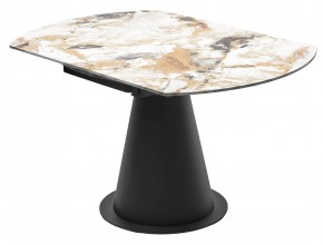 Стол TERAMO 135 GLOSS GRAND JADE SOLID CERAMIC, керамика, поворотн.механизм / Черный каркас, ®DISAUR в Талице - talica.ok-mebel.com | фото 11