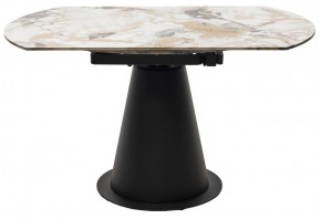 Стол TERAMO 135 GLOSS GRAND JADE SOLID CERAMIC, керамика, поворотн.механизм / Черный каркас, ®DISAUR в Талице - talica.ok-mebel.com | фото 16