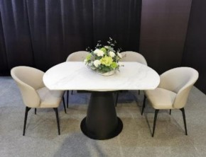 Стол TERAMO 135 GLOSS GRAND JADE SOLID CERAMIC, керамика, поворотн.механизм / Черный каркас, ®DISAUR в Талице - talica.ok-mebel.com | фото 3