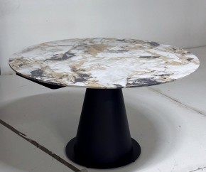 Стол TERAMO 135 GLOSS GRAND JADE SOLID CERAMIC, керамика, поворотн.механизм / Черный каркас, ®DISAUR в Талице - talica.ok-mebel.com | фото 5