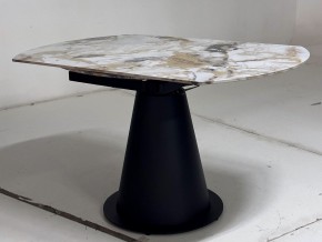 Стол TERAMO 135 GLOSS GRAND JADE SOLID CERAMIC, керамика, поворотн.механизм / Черный каркас, ®DISAUR в Талице - talica.ok-mebel.com | фото 9