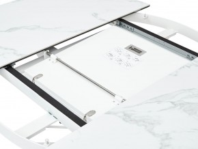 Стол TRENTO 120 HIGH GLOSS STATUARIO Белый мрамор глянцевый, керамика/ белый каркас, ®DISAUR в Талице - talica.ok-mebel.com | фото 3