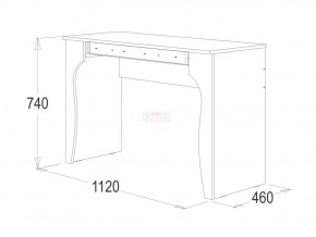 Стол туалетный + Зеркало навесное Ольга-12 (ЛДСП) в Талице - talica.ok-mebel.com | фото 4