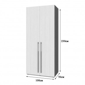 СТОУН С23 Шкаф 2-х створчатый (дуб золотой/графит) в Талице - talica.ok-mebel.com | фото 2