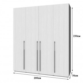 СТОУН С41 Шкаф 4-х створчатый (серый дуб/белый) в Талице - talica.ok-mebel.com | фото 2