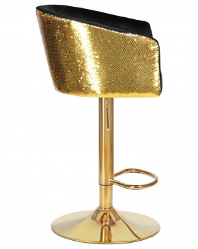 Стул барный DOBRIN DARCY GOLD SHINY, черный велюр с золотыми пайетками в Талице - talica.ok-mebel.com | фото 3