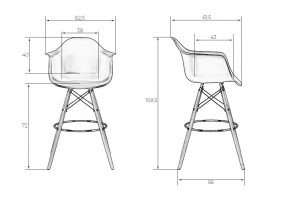 Стул барный DOBRIN DAW BAR, ножки светлый бук, цвет белый в Талице - talica.ok-mebel.com | фото 7
