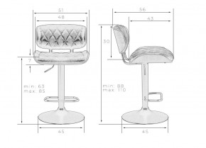 Стул барный DOBRIN MORGAN, цвет черный глянец PU ABD 002 в Талице - talica.ok-mebel.com | фото 11