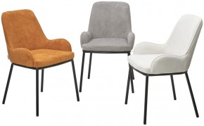 Стул BRIO CATO-01 Белый, фактурная ткань / черный каркас, ®DISAUR в Талице - talica.ok-mebel.com | фото 4