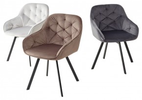 Стул GALE 360 град. поворот. BLUVEL-03 LIGHT GREY, велюр/ черный каркас, М-City в Талице - talica.ok-mebel.com | фото 2