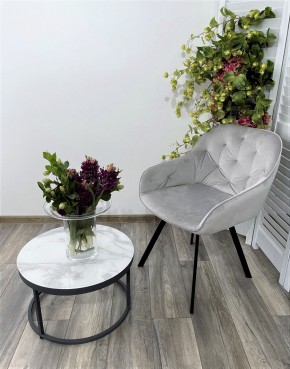 Стул GALE 360 град. поворот. BLUVEL-03 LIGHT GREY, велюр/ черный каркас, М-City в Талице - talica.ok-mebel.com | фото 6
