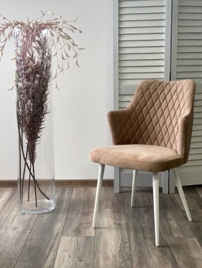 Стул HERMAN 360 град. БЕЖЕВЫЙ #5, велюр / белый каркас М-City в Талице - talica.ok-mebel.com | фото 2