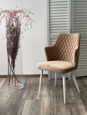 Стул HERMAN 360 град. БЕЖЕВЫЙ #5, велюр / белый каркас М-City в Талице - talica.ok-mebel.com | фото 4