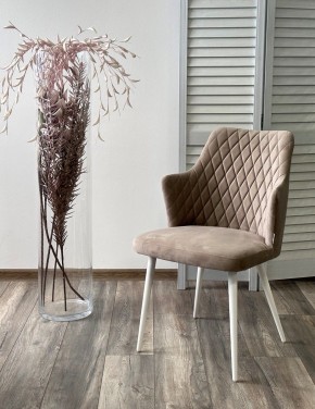 Стул HERMAN 360 град. ЛАТТЕ #25, велюр / белый каркас М-City в Талице - talica.ok-mebel.com | фото 2