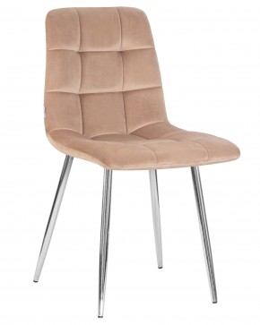 Стул обеденный DOBRIN ALEX, хром ножки, мокко велюр (V108-104),  в Талице - talica.ok-mebel.com | фото