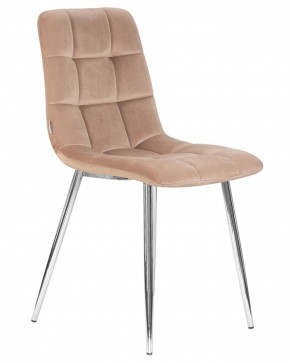 Стул обеденный DOBRIN ALEX, хром ножки, мокко велюр (V108-104),  в Талице - talica.ok-mebel.com | фото 3