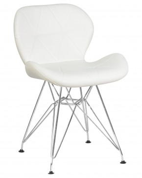 Стул обеденный DOBRIN BUTTERFLY CHROME, ножки хром, цвет белый в Талице - talica.ok-mebel.com | фото