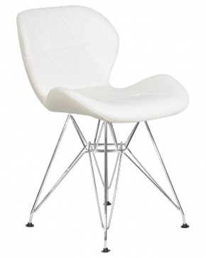 Стул обеденный DOBRIN BUTTERFLY CHROME, ножки хром, цвет белый в Талице - talica.ok-mebel.com | фото 2
