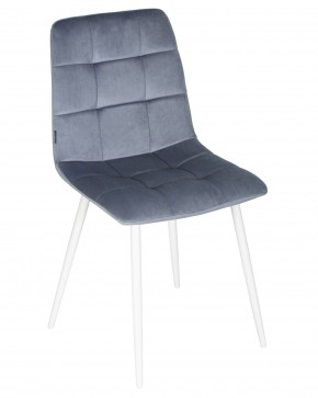Стул обеденный DOBRIN CHILLY, Серо-голубой Holland 14, основание белое в Талице - talica.ok-mebel.com | фото 7