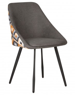 Стул обеденный DOBRIN MARKUS, ЭМАЛЬ ЧЕРНЫЙ МУАР ткань Candy Graphite+Escada Ochre в Талице - talica.ok-mebel.com | фото